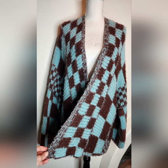 Free People Aldrin Cardi Cardigan Sweater in Juniper Berry Combo | Size M/L - Picture 6 of 11